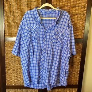 Cabelas XXXL Blue plaid button up lightweight